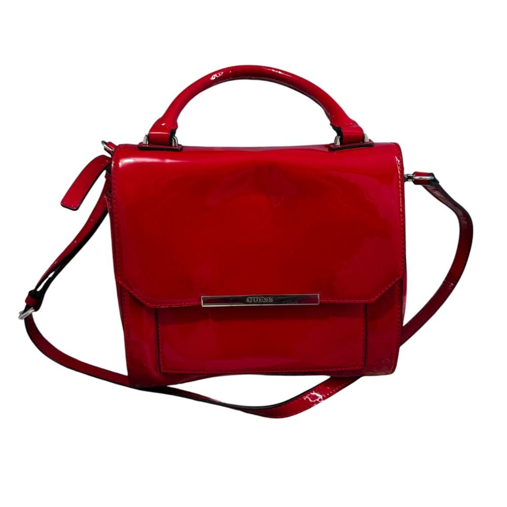 GUESS Glossy Red Crossbody Bag